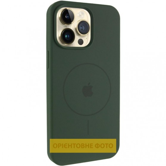 Чехол Silicone Case Full Protective (AA) V2 with MagSafe для Apple iPhone 16 Pro Max (6.9") Зеленый / Cyprus Green