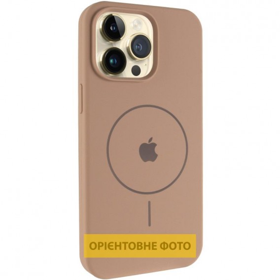 Чохол Silicone Case Full Protective (AA) V2 with MagSafe для Apple iPhone 16e (6.1") Бежевий / Desert Gold