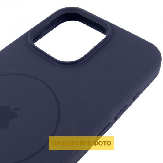 Чохол Silicone Case Full Protective (AA) V2 with MagSafe для Apple iPhone 16e (6.1") Темно-синій / Midnight blue - зображення 3 
