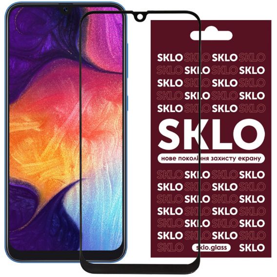 Захисне скло SKLO 3D для Samsung A20/A30/A30s/A50/A50s/M30/M30s/M31/M21/M21s, Чорний