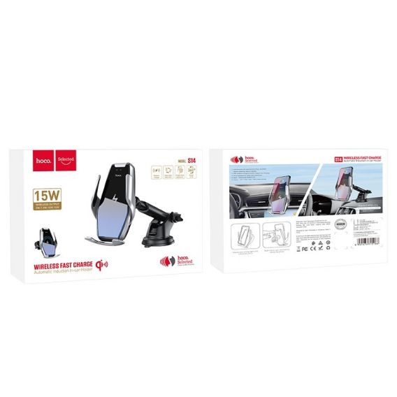 Автотримач із БЗУ Hoco S14, Сталевий