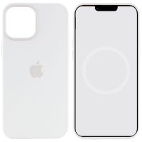 Чохол Silicone case (AAA) with Magsafe and Animation для Apple iPhone 12 Pro / 12, Білий / White