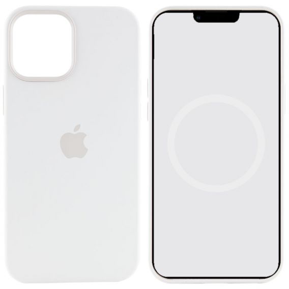 Чохол Silicone case (AAA) with Magsafe and Animation для Apple iPhone 12 Pro / 12, Білий / White
