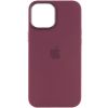 Чохол Silicone case (AAA) with Magsafe and Animation для Apple iPhone 12 Pro / 12, Бордовий / Plum