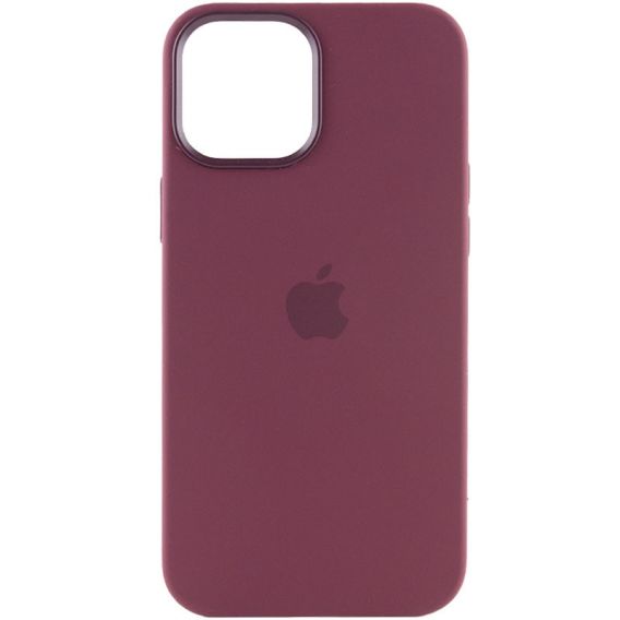Чохол Silicone case (AAA) with Magsafe and Animation для Apple iPhone 12 Pro / 12, Бордовий / Plum