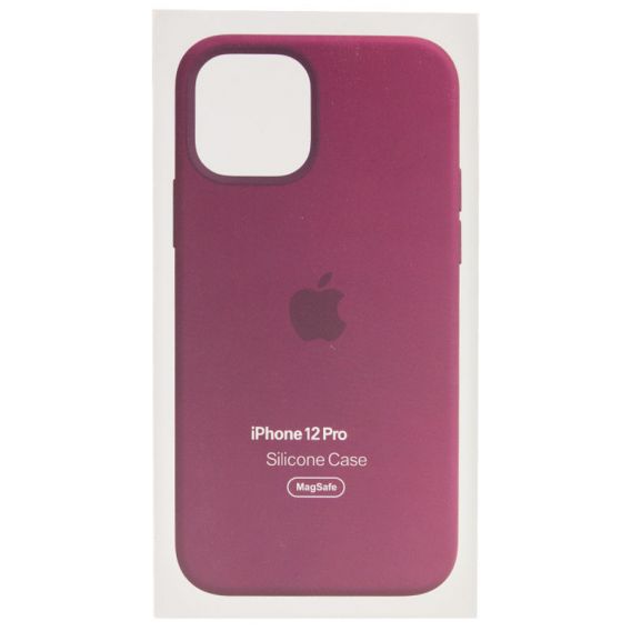 Чохол Silicone case (AAA) with Magsafe and Animation для Apple iPhone 12 Pro / 12, Бордовий / Plum