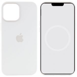 Чехол Silicone case (AAA) with Magsafe and Animation для Apple iPhone 12 Pro Max, Белый / White