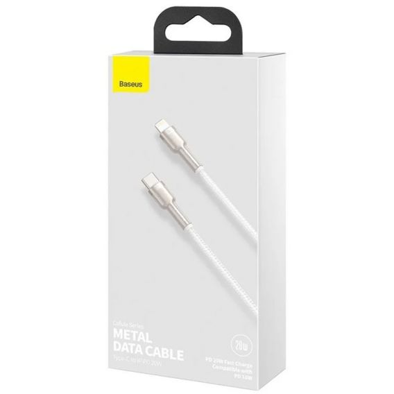 Дата кабель Baseus Cafule Series Metal Type-C to Lightning PD 20W (2m) (CATLJK-B), Білий