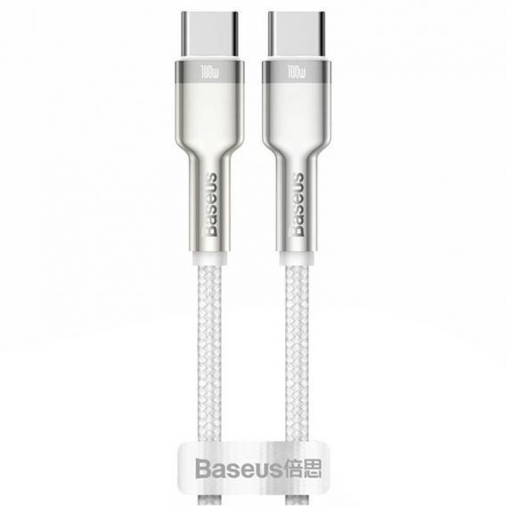 Дата кабель Baseus Cafule Series Metal Type-C to Type-C 100W (2m) (CATJK-D), Білий