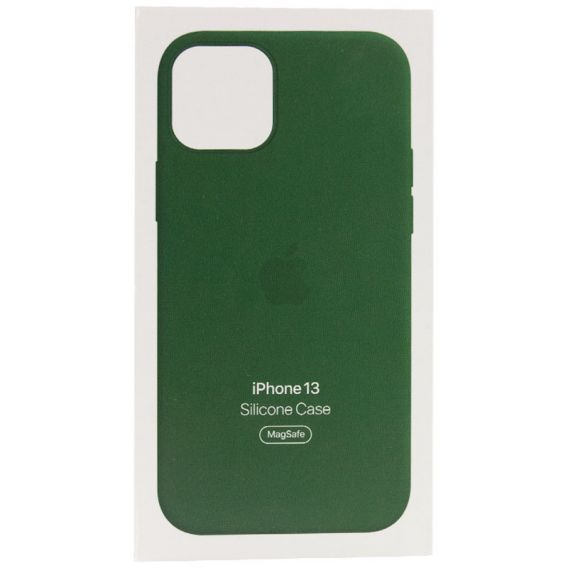 Чохол Silicone case (AAA) with Magsafe and Animation для Apple iPhone 13, Зелений / Clover