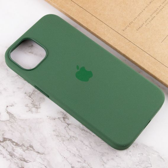 Чохол Silicone case (AAA) with Magsafe and Animation для Apple iPhone 13, Зелений / Clover