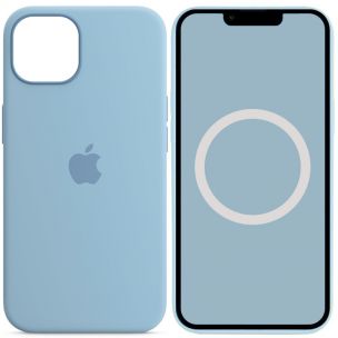 Чохол Silicone case (AAA) with Magsafe and Animation для Apple iPhone 13, Синій / Blue Fog