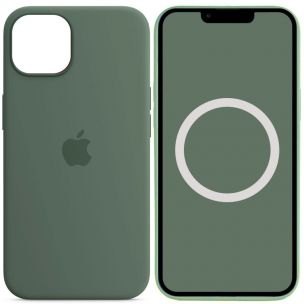 Чохол Silicone case (AAA) with Magsafe and Animation для Apple iPhone 13, Зелений / Eucalyptus