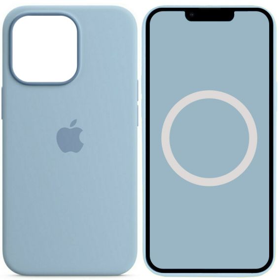 Чохол Silicone case (AAA) with Magsafe and Animation для Apple iPhone 13 Pro, Синій / Blue Fog