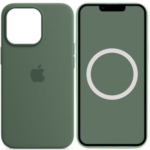 Чохол Silicone case (AAA) with Magsafe and Animation для Apple iPhone 13 Pro, Зелений / Eucalyptus