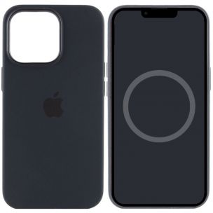 Чехол Silicone case (AAA) with Magsafe and Animation для Apple iPhone 13 Pro Max, Черный / Midnight