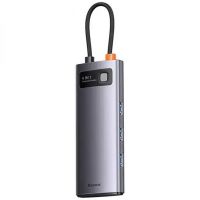 Перехідник HUB Baseus Metal Gleam Series 4-in-1 4xUSB3.0 (WKWG070013), Gray