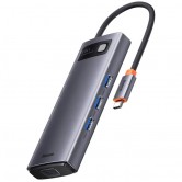 Перехідник HUB Baseus Metal Gleam Series 6-in-1 Multifunctional Type-C (WKWG080013) Gray Перехідник HUB Baseus Metal Gleam Series 6-in-1 Multifunctional Type-C (WKWG080013) Gray
