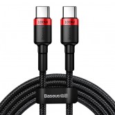 Кабель Baseus Cafule CATKLF-AL91 USB-C - USB-C PD 100 Вт, 2 м, черно-красный