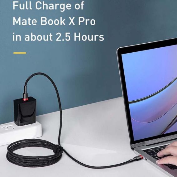 Дата кабель Baseus Cafule Type-C to Type-C PD2.0 100W (2m) (CATKLF-AL), Red / Black