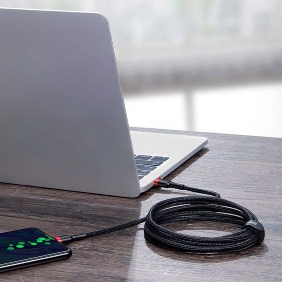 Дата кабель Baseus Cafule Type-C to Type-C PD2.0 100W (2m) (CATKLF-AL), Red / Black