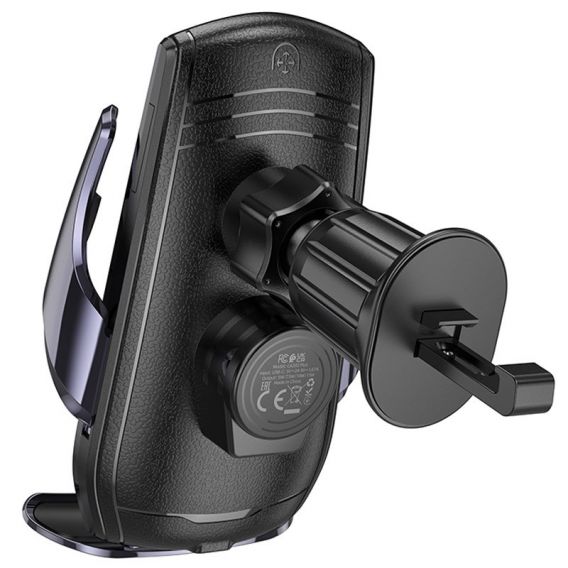 Автотримач із БЗУ Hoco CA202 Plus, Black