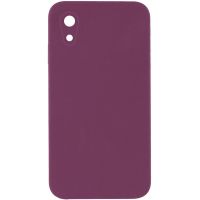 Чохол Silicone Case Square Full Camera Protective (AA) NOLOGO для Apple iPhone XR, Бордовий / Maroon