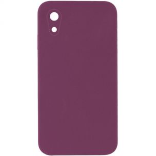 Чохол Silicone Case Square Full Camera Protective (AA) NOLOGO для Apple iPhone XR (6.1) Бордовий / Maroon
