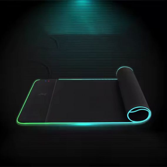 Ігрова поверхня (килимок) STAND JD-S60 з БЗУ 15W LED + RGB (800 * 300 * 6mm), Black