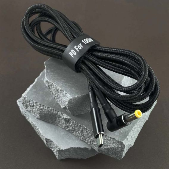 Кабель USB-C to DC 100W з набором перехідників для ноутбука 10in1, Black
