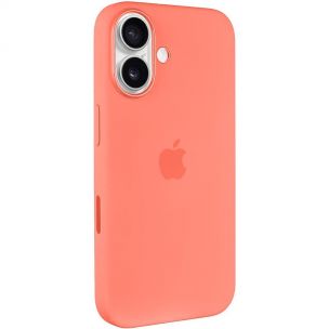 Чехол Silicone case (AAA) with Magsafe and Animation (button) для Apple iPhone 16, Tangerine