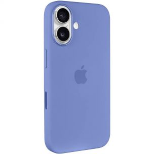 Чехол Silicone case (AAA) with Magsafe and Animation (button) для Apple iPhone 16, Periwinkle