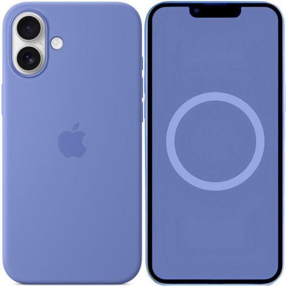 Чохол Silicone case (AAA) with Magsafe and Animation (button) для Apple iPhone 16, Periwinkle