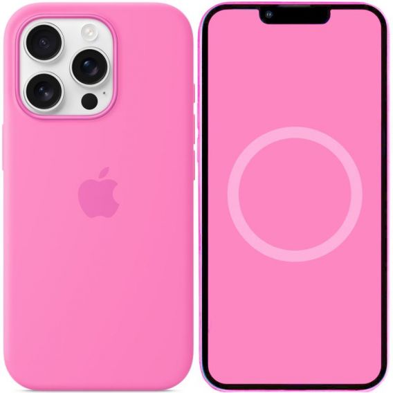 Чохол Silicone case (AAA) with Magsafe and Animation (button) для Apple iPhone 16 Pro, Peony