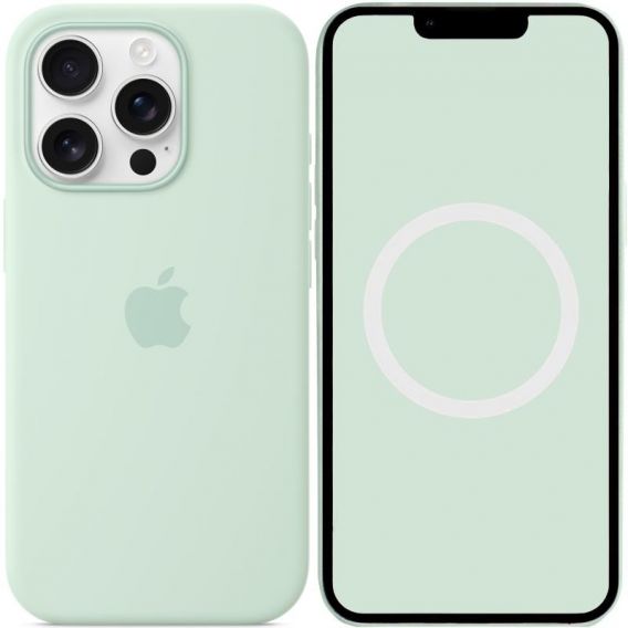 Чохол Silicone case (AAA) with Magsafe and Animation (button) для Apple iPhone 16 Pro, Aquamarine