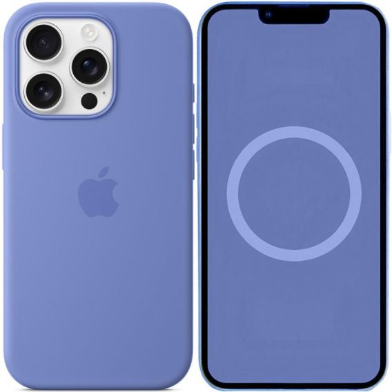 Чохол Silicone case (AAA) with Magsafe and Animation (button) для Apple iPhone 16 Pro Max, Periwinkle