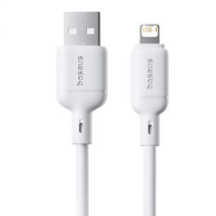 Дата кабель Baseus Silky Series OS Fast Charging USB to Lightning 2.4A (2m) (P1037770) Moon White