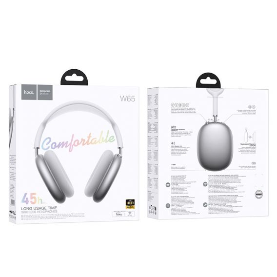 Накладні бездротові навушники Hoco W65 Happy, Silver