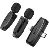 Петличний бездротовий мікрофон Hoco L15 Dual-mic clip-on wireless digital (Lightning/Type-C), Black