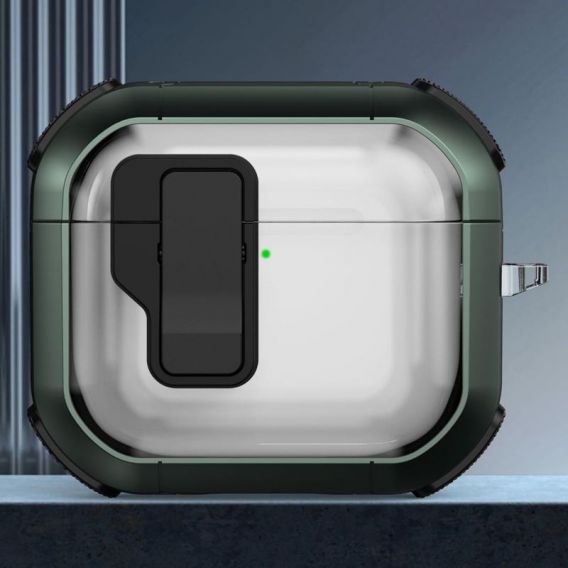 Футляр протиударний Locking Button для навушників Airpods 4, Apple Green