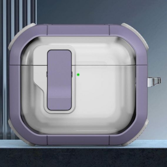 Футляр протиударний Locking Button для навушників Airpods 4, Light Purple