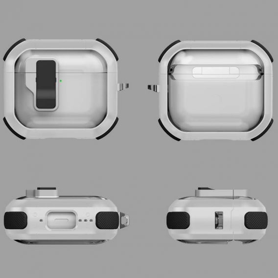 Футляр протиударний Locking Button для навушників Airpods 4, White