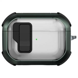 Футляр противоударный Locking Button для наушников Airpods Pro 2 / Pro Apple Green Футляр противоударный Locking Button для наушников Airpods Pro 2 / Pro Apple Green