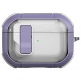 Футляр протиударний Locking Button для навушників Airpods Pro 2 / Pro Light Purple
