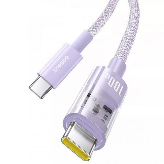 Дата кабель Baseus Gem Fast Charging Type-C to Type-C 100W (1m) (P10373000111), Nebula Purple