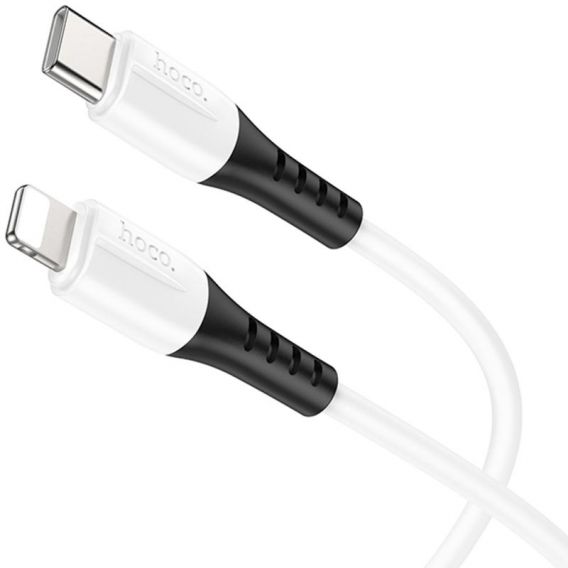 Дата кабель Hoco X82 Silicone Type-C to Lightning 20W (1m), White