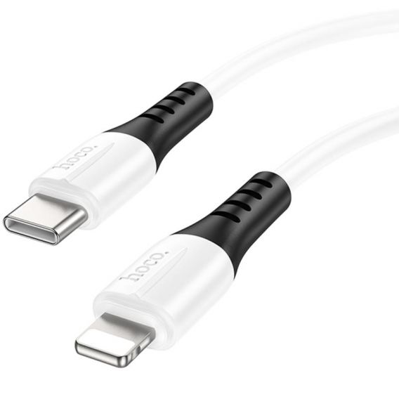 Дата кабель Hoco X82 Silicone Type-C to Lightning 20W (1m), White