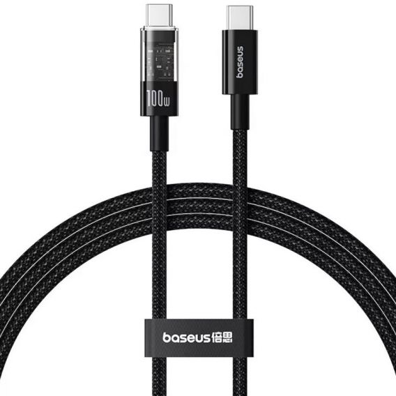 Дата кабель Baseus Gem Fast Charging Type-C to Type-C 100W (2m) (P10373000111-01), Cluster Black
