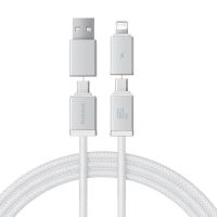 Дата кабель Baseus Versatile Two-for-Two USB/Type-C to Type-C/Lightning 60W (2m) (P10383000), Moon White