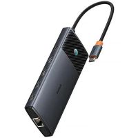 Перехідник HUB Baseus Metal Gleam II OS 10in1 Dual Display (B00061800123-01), Cosmic Black